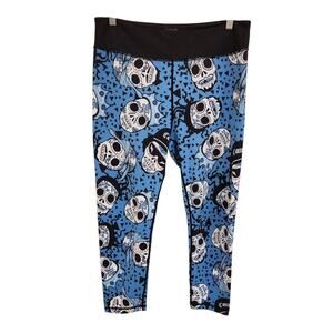 Constantly Varied Gear CVG Capri Leggings Size XL Compton Skull Blue Activewear